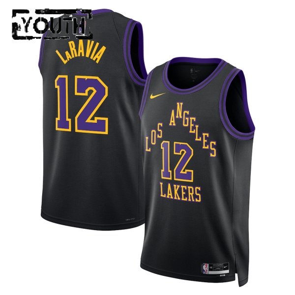 Los Angeles Lakers Trikot Jake Laravia Nike 2025-26 City Edition Schwarz Swingman - Kinder Los Angeles Lakers Trikot Jake Laravia Nike 2025-26 City Edition Schwarz Swingman - Kinder